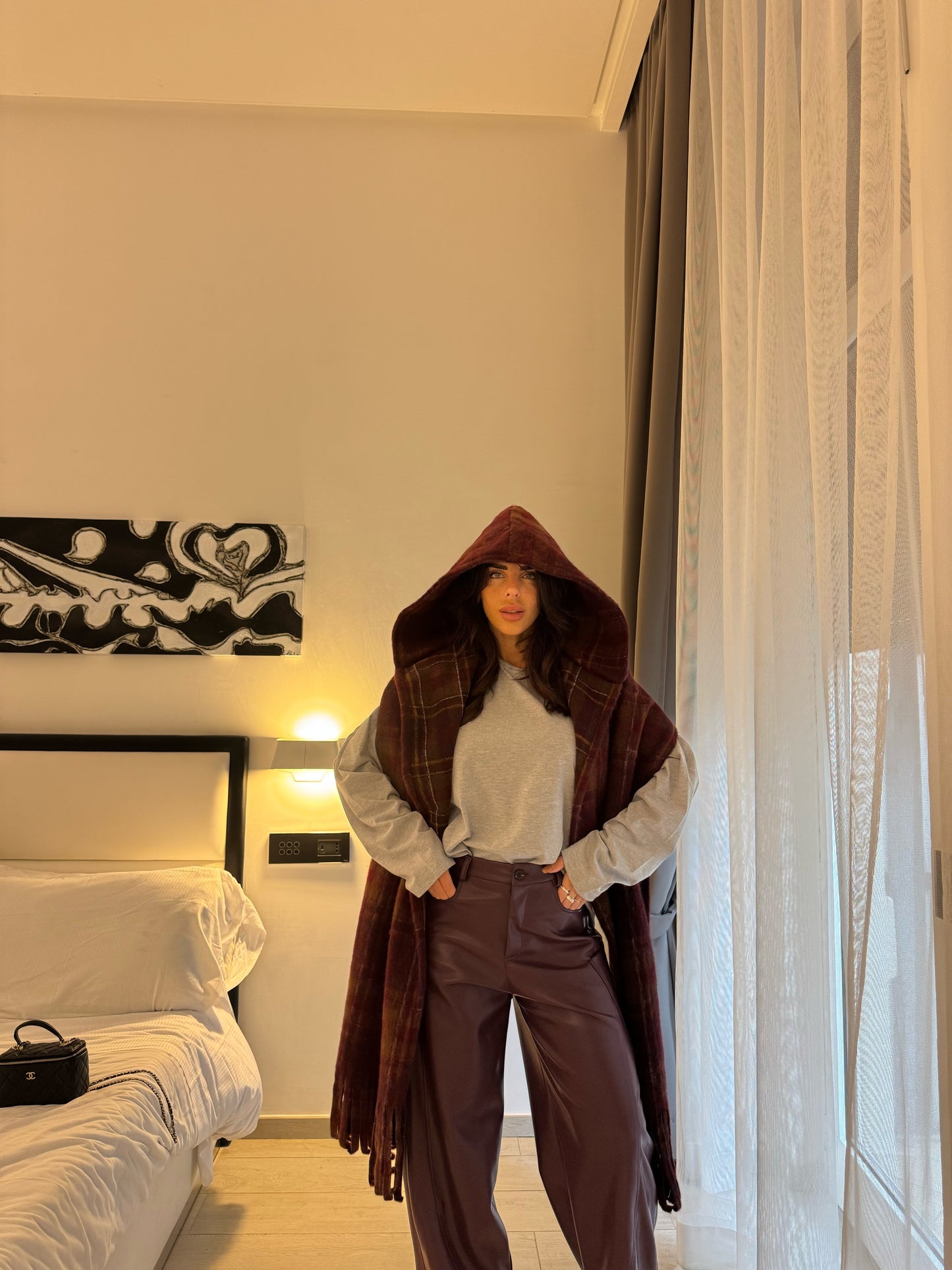 Sciarpa con cappuccio tartan by lumina