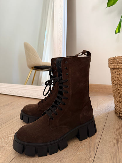 Stivali bassi Cannes in camoscio marrone