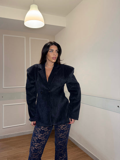 Giacca Marilya velluto blue