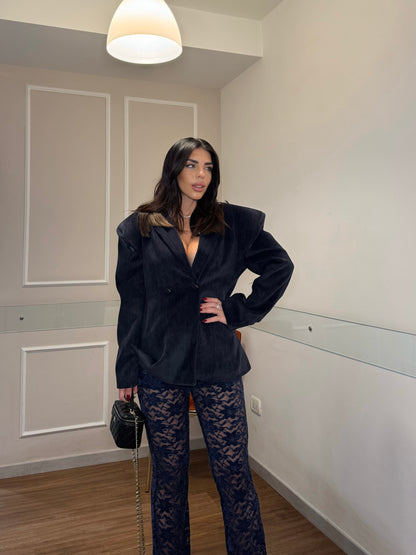 Giacca Marilya velluto blue