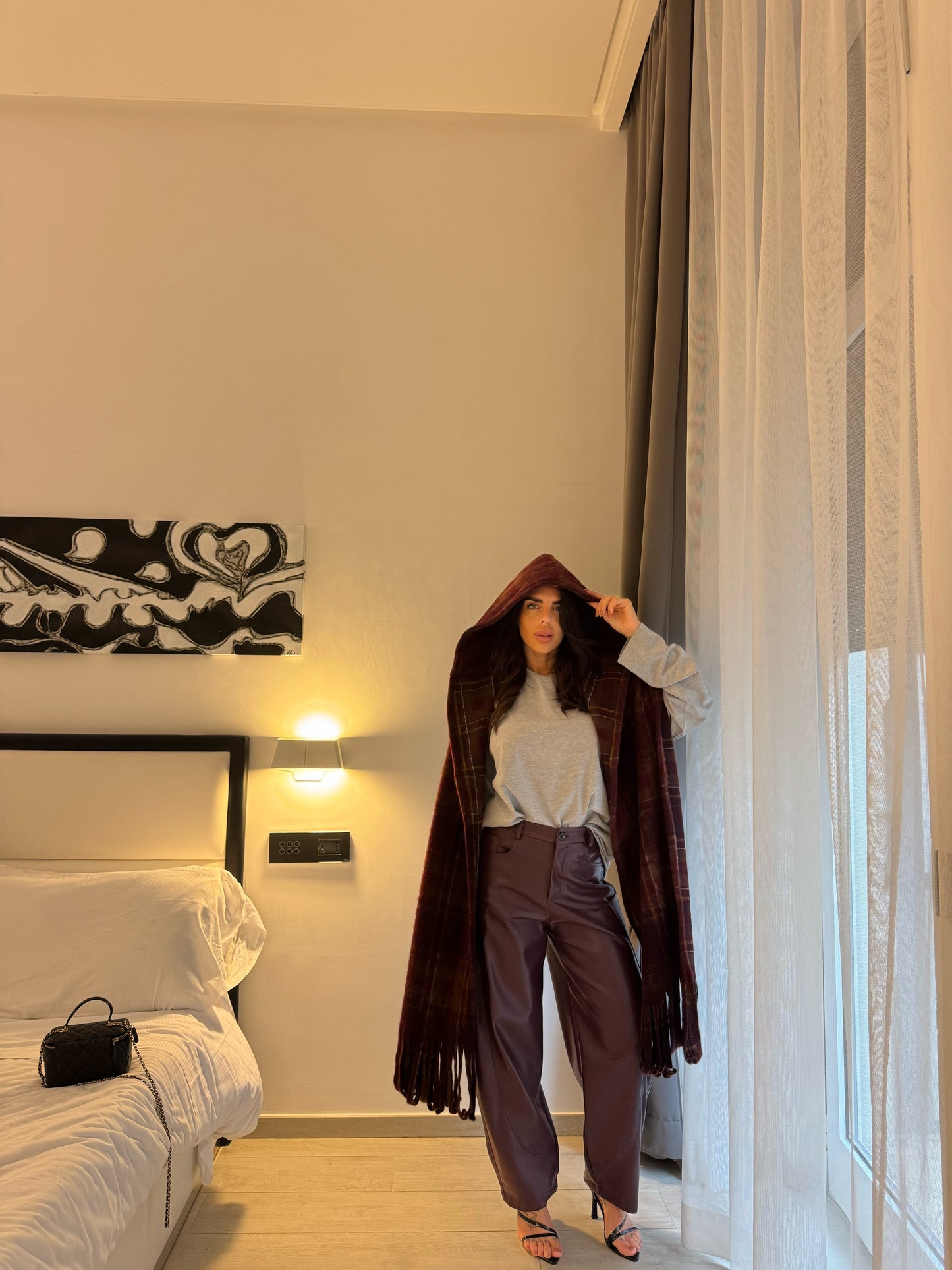 Sciarpa con cappuccio tartan by lumina