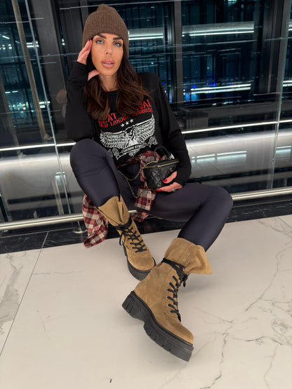 Stivaletti Fairmont in camoscio beige