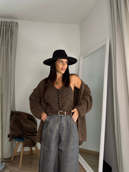 Cardigan e top Venice brown
