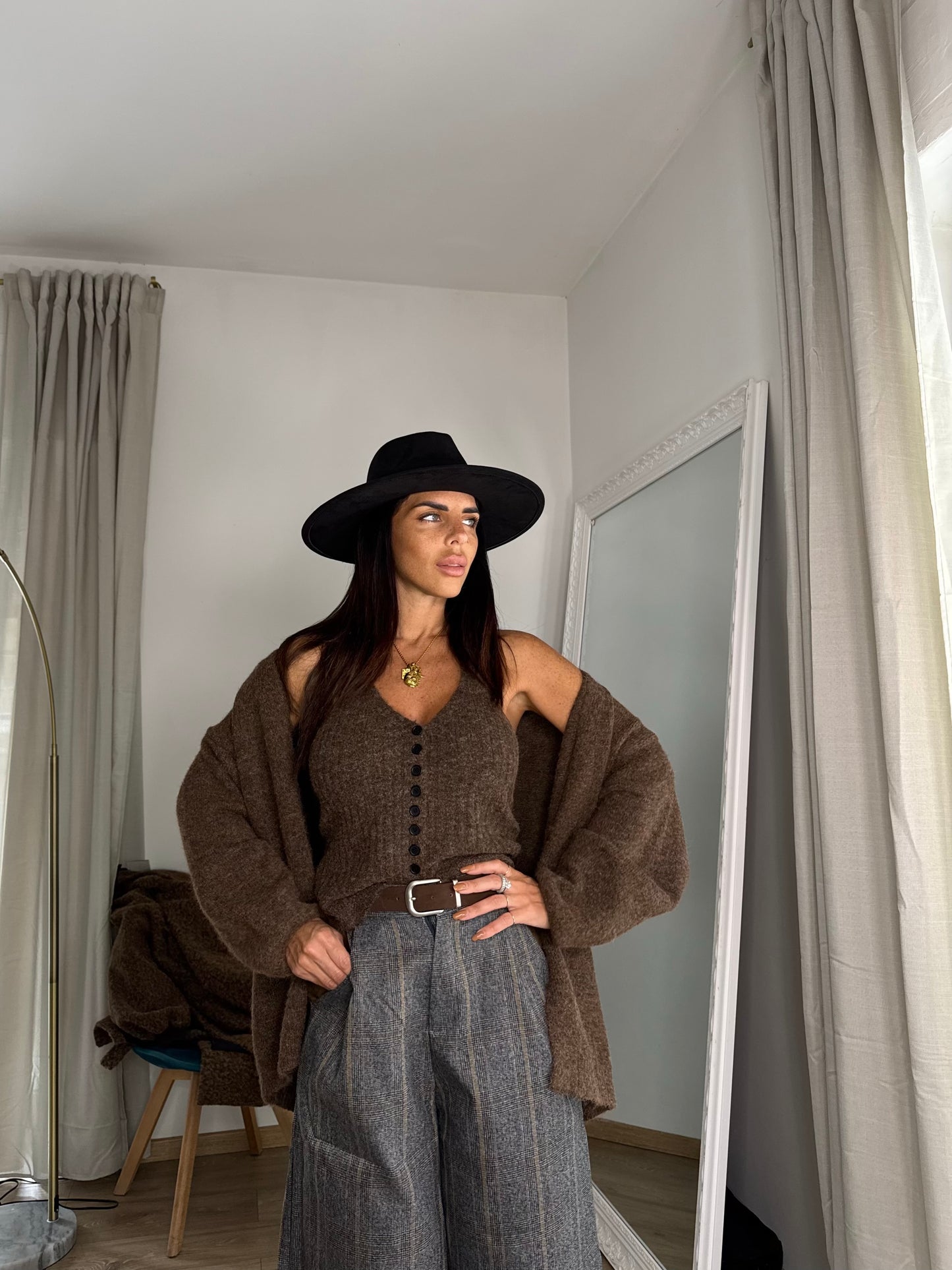 Cardigan e top Venice brown