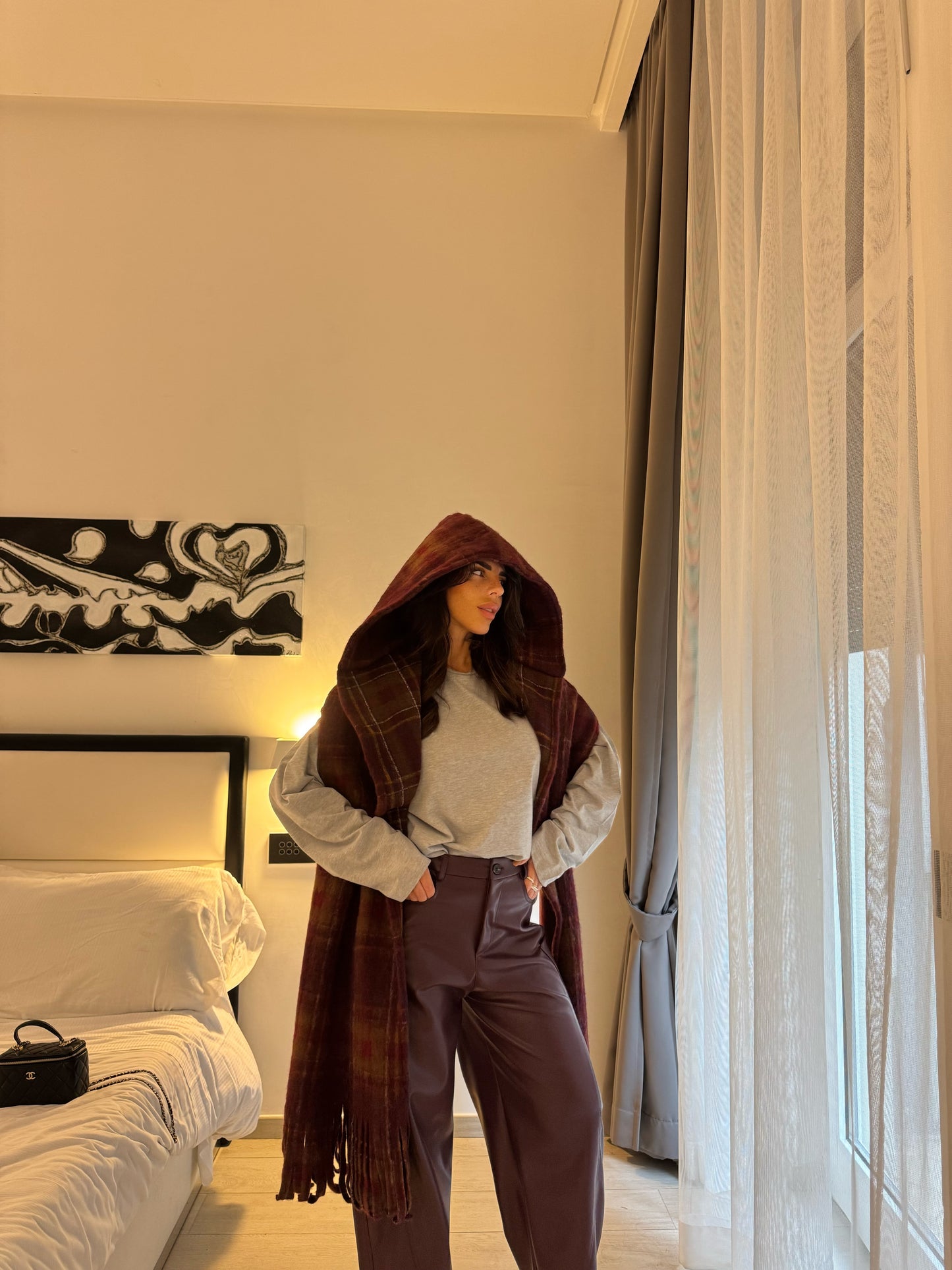 Sciarpa con cappuccio tartan by lumina