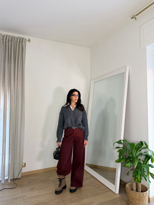 Jeans jumbo bordeaux