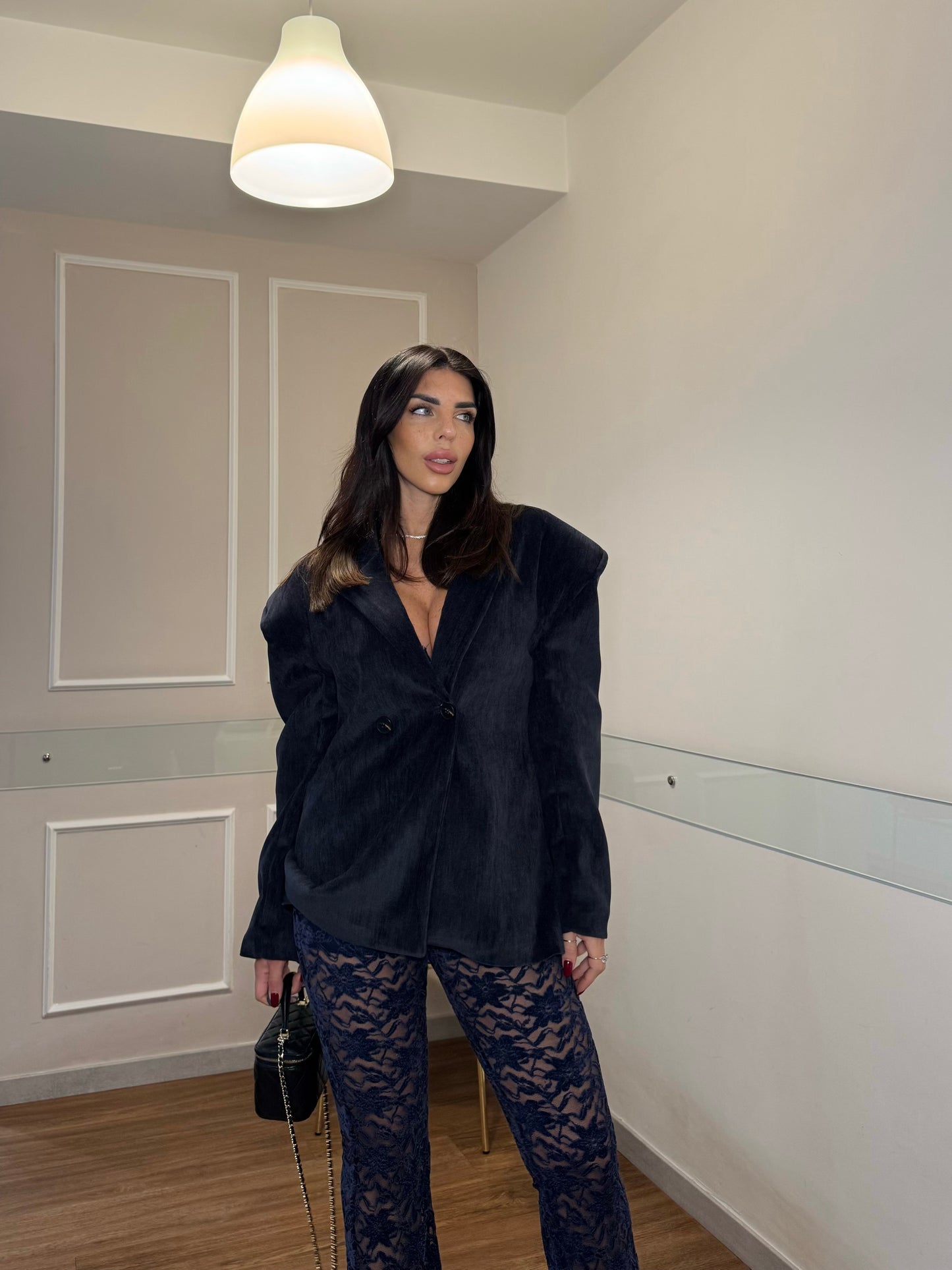 Giacca Marilya velluto blue