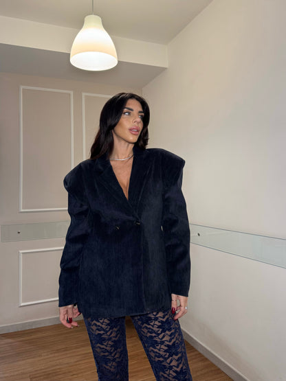 Giacca Marilya velluto blue