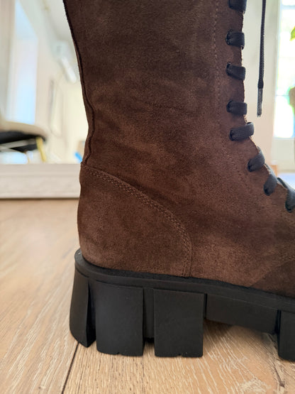 Stivali Cannes Alti in camoscio marrone