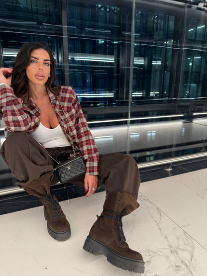 Stivaletti Fairmont in camoscio marrone