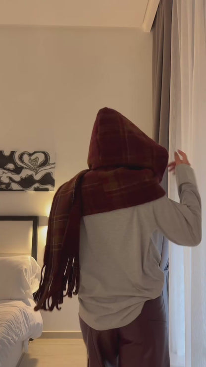 Sciarpa con cappuccio tartan by lumina